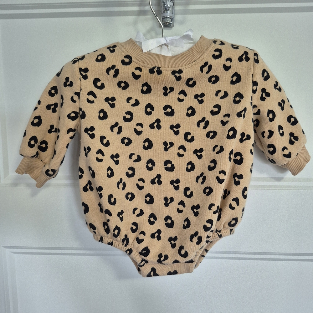 Old Navy Tan and Black Leopard Print Kids Bodysuit